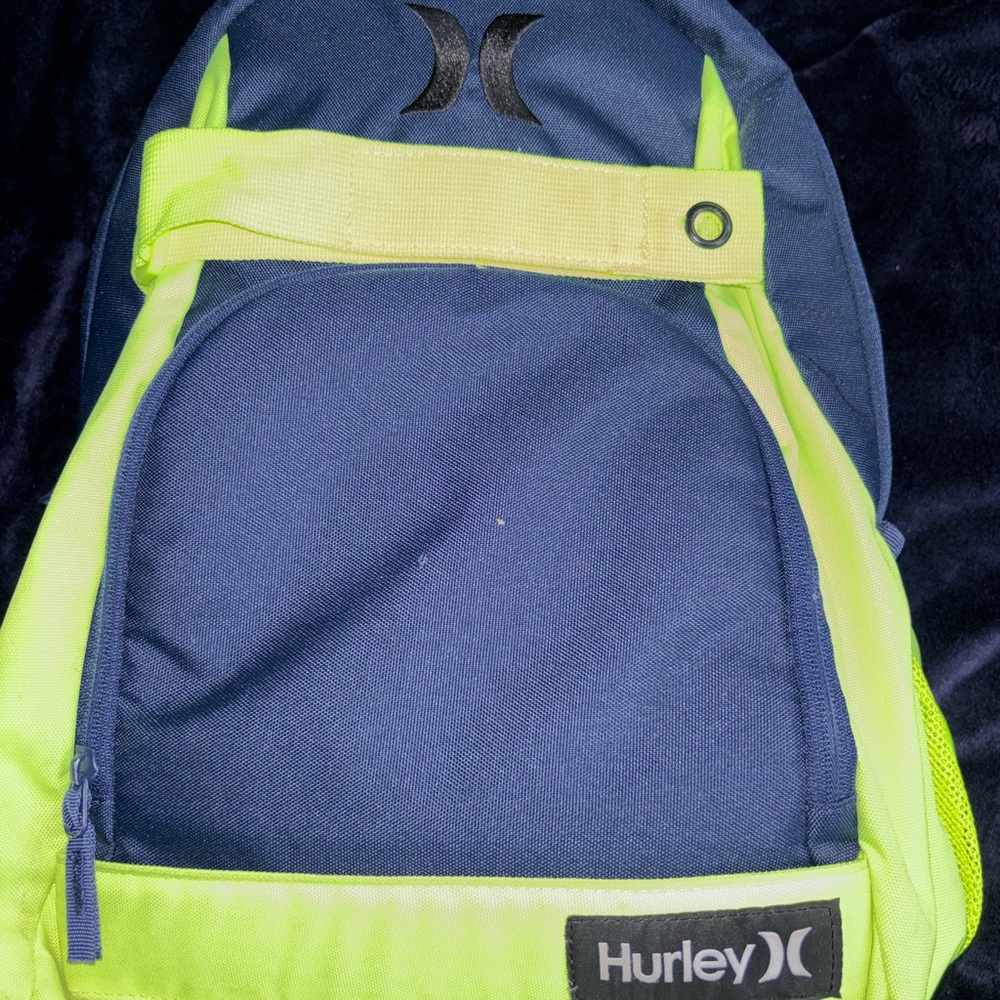Hurley backpack navy and neon yellow